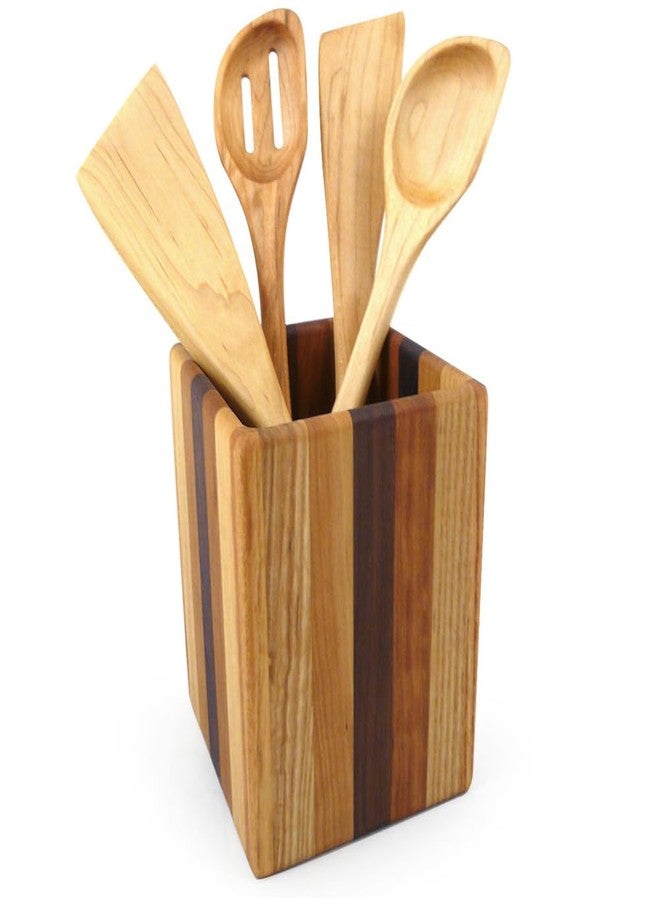Modern Artisans American Made Mixed Wood Utensil Holder Crock, Single Size - Image 4
